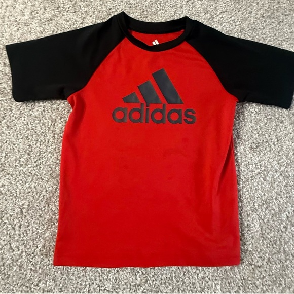 adidas Other - Like new! Boys red black adidas short sleeve baseball soccer ringer shirt med